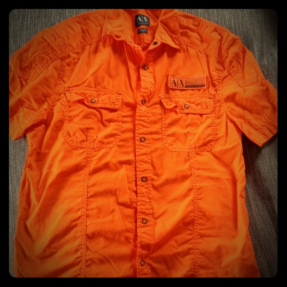 Button down shirt burnt orange color